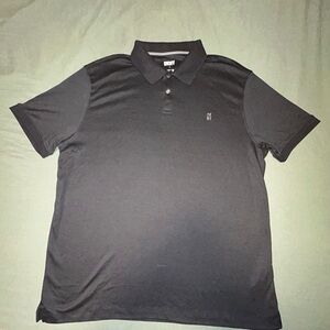 DKNY Black Performance Polo Shirt Moisture-Wicking Athletic